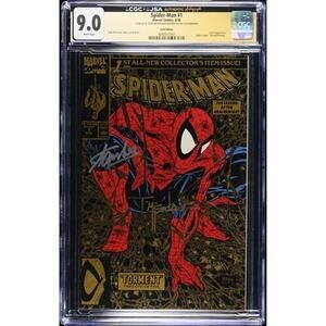 Spider-Man 1 Gold 1990 CGC JSA 9.0 Signed Stan Lee Todd Mcfarlane 501001